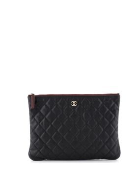 Chanel O Case Clutch Quilted Caviar #333605C10B